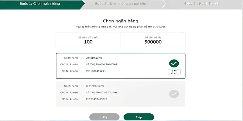 Nạp tiền Bet365 an toàn bằng cách chuyển khoản ngân hàng