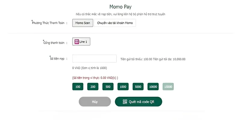 Ví điện tử Momo là phương pháp nhiều người chọn nạp tiền Bet365